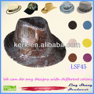 LSF45 Wholesale Custon Design Tissu Fedora cowboy panama chapeau panama